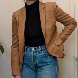 j crew camel color blazer with gold buttons